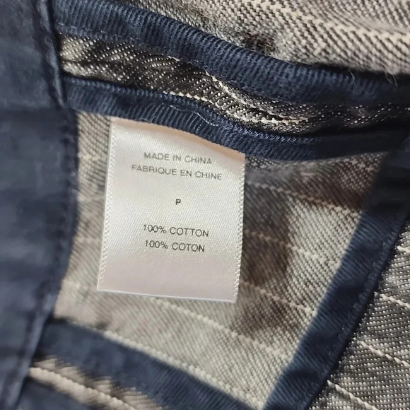 Theory Cotton Striped Button Women's Denim Blazer Pities XS 8016/1B - Picture 8 of 10